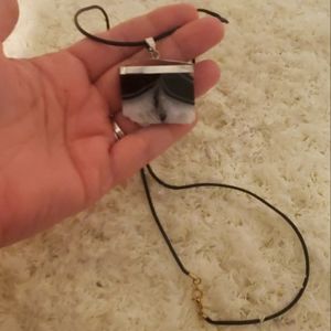 Black and white crystal necklace